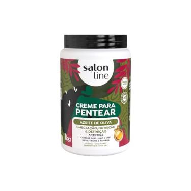 Imagem de Salon Line, Creme de Pentear, Azeite de Oliva, Vegano - Para Cabelos Ondulados, Cacheados, Crespos e em Transição Capilar, 1 kg