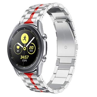 Imagem de Anrir Pulseiras de relógio para Galaxy Watch 3 de 41 mm, pulseira de aço inoxidável de liberação rápida de 20 mm para Galaxy Watch 42 mm/Galaxy Watch Active 2 de 40 mm/44 mm, Gear Sport/Gear S2 Classic, Aço inoxidável