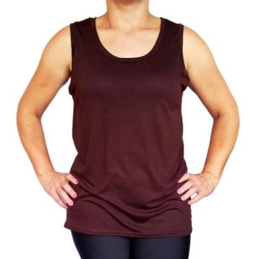 Imagem de Camiseta Feminina Regata Básica Lisa Viscolycra Pp ao Plus Size - PEQU