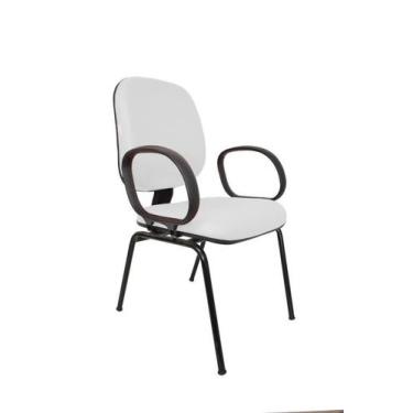 Imagem de Cadeira Fixa Diretor Fire - Maiart, Couro Sintetico Corano, Branco