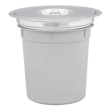 Imagem de Lixeira De Embutir De Inox Tramontina Redonda Com Tampa 5l, Prateado