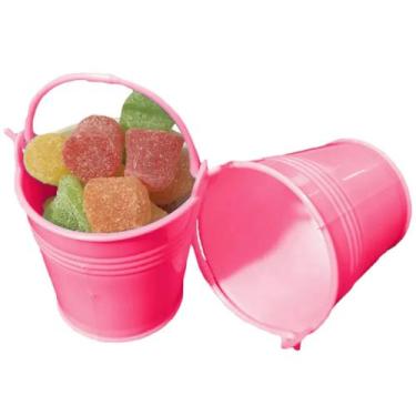Imagem de Baldinho de Metal para Lembrancinha Colorido - Extra Festas, Rosa