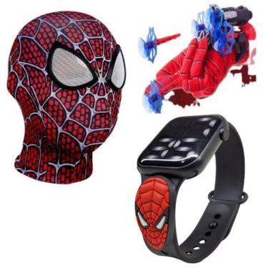 Imagem de Máscara,luva lança-dardos e relógio infantil Homem-Aranha_EQ - SMACTUD