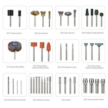 Imagem de Acessórios de Ferramentas, Kit de Acessórios de Ferramentas 378pcs Incluindo Cera de Polimento, Broca, Disco de Corte de Resina, Feltro de lã, Ponta de Polimento de Feltro