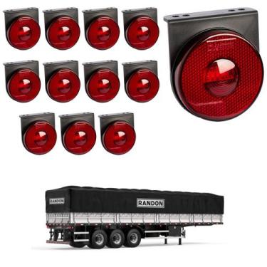Imagem de 12 Lanterna Lateral Randon LED Rubi 85mm c/ Sup. - Conect. - DW Compon