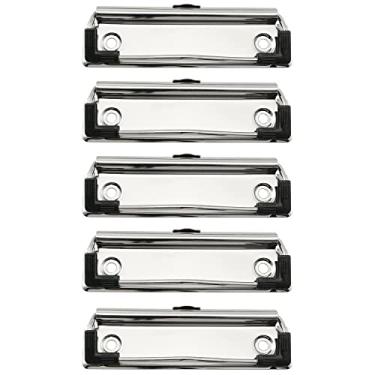 Imagem de RLECS 5 clipes de papelão de metal 9,9 cm com pés de borracha e rebites de montagem, clipes de prancheta, clipe de papelaria