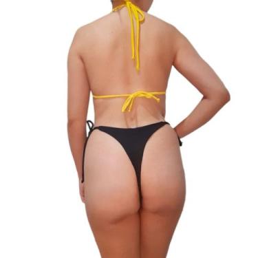 Imagem de Calcinha de biquini avulsa biquíni fio dental - RAYS MODAS, Preto, M
