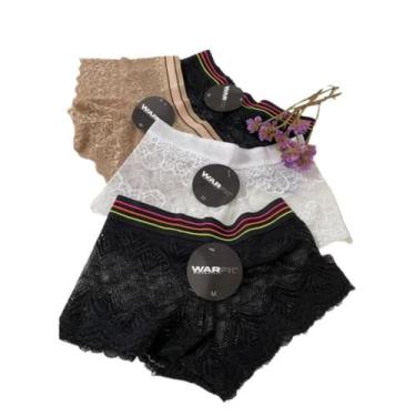 Imagem de Kit Calcinha Calesson Em Renda Com Elástico Short 4 Unidades - WarFit,