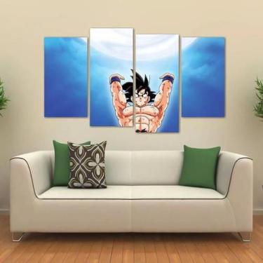 Imagem de Quadro Decorativo Goku Genki Dama Quarto Em Tecido 4 Peças 1 - Wall Fr