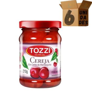 Imagem de Kit 6 Cereja Em Calda Marrasquino Tozzi 210g