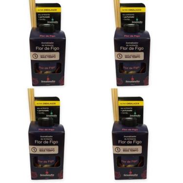 Imagem de Kit 4 Aromatizante Ambiente Flor de Figo 280ml Difusor Palito Casa Ar 