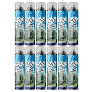 Imagem de Kit 12 Limpa Vidros Sem Manchas Zip Clean 400Ml - My Place