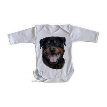 Imagem de body nenê criança roupa bebê manga longa Rottweiler língua - Empório D