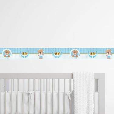 Imagem de Faixa Decorativa Urso Príncipe Azul Claro Infantil quarto Bebê Adesivo