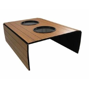 Imagem de Esteira Suporte Porta Copos Braço Sofá Apoio Cerveja Madeira - Ampla B