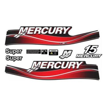 Imagem de Kit Adesivo Motor De Popa Mercury 15 Hp Super - SPTS