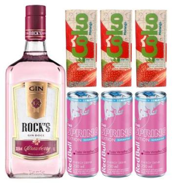 Imagem de Gin Rocks Strawberry 1l, 3 Energético Red Bull Frutas Verm - Rocks Str
