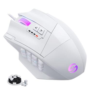 Imagem de UtechSmart Mouse para jogos Venus RGB com fio, 16400 DPI de alta precisão programável a laser MMO mouse para jogos de computador com 12 botões laterais