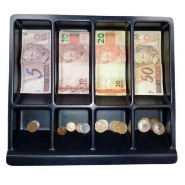 Imagem de Bandeja Porta Moeda Niqueleira p Caixa Registradora Cédulas Moedas Not