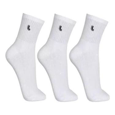 Imagem de Kit Com 3 Pares De Meias Cano Médio Adulto Lupo Sport, 41-44, Branco