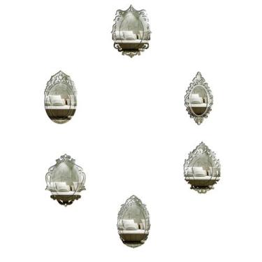 Imagem de Kit Espelhos Decorativos venezianos  Pegui Manarola 6 peças - CREATUS,