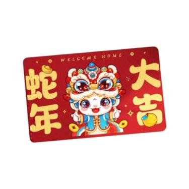 Imagem de ＫＬＫＣＭＳ Ano novo chinês tapete de porta capacho tapete de banho antiderrapante tapete de chuveiro área tapete para sala de estar, Dança Do Leão 50cmx80cm