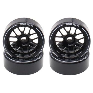 Imagem de Treehobby 4PCS 27Mm Hard Drift Metal Wheel Rim Tyres Compatible with Wltoys 284131 K969 K979 K989 Kyosho Mini-Z 1/28 RC Car Parts（Black）