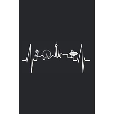 Imagem de Las Vegas Skyline Notebook: Las Vegas Heartbeat Skyline Cityscape Silhouette Nevada Sin City USA Las Vegas Notes Journal Diary Planner (Ruled Paper, ... 6" x 9") Gambling Gift For Las Vegas Fans