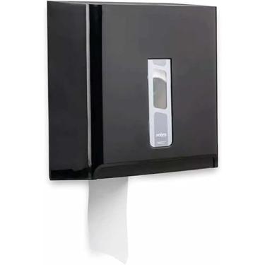 Imagem de Suporte Papel Higiênico Rolão Dispenser De Parede Cor Preta Linha Nobre Para Banheiro Designan Moderno Pratico