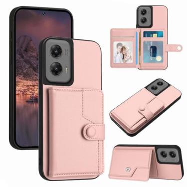 Imagem de Moment Dextrad Capa para Moto G Stylus 5G 2024 com suporte para cartão, bloqueio de RFID, carteira de telefone com vários compartimentos, proteção interna de couro de camada dupla, capas com suporte