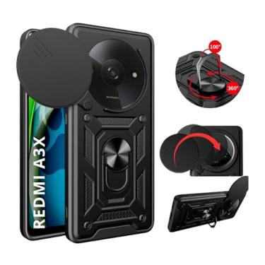 Imagem de Capa Capinha Case Armor Anti Choque Ring Luxo Para Redmi A3x (Tela 671) + Anel Giratório + Proteção De Câmera - Proteção Militar