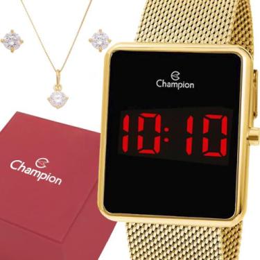 Imagem de Relógio Champion Feminino Dourado Digital LED Original Garantia 1 Ano,