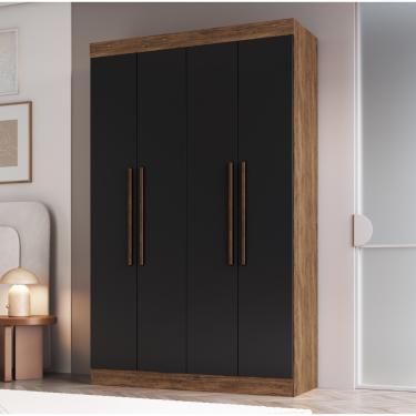 Imagem de Guarda Roupa Solteiro 4 portas 100 MDF Orlando Doripel - Castanho Preto