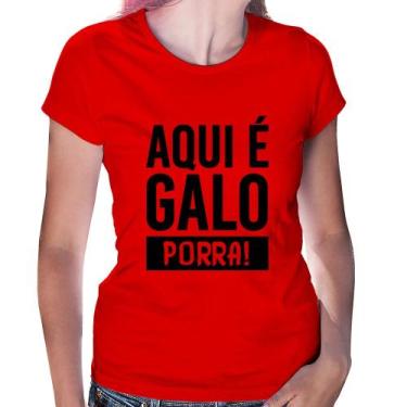 Imagem de Baby Look Aqui é galo  - Foca na Moda, Vermelho, GGG