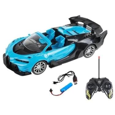 Imagem de Brinquedo Carrinho  Bugatti Controle Remoto Recarregável  Acende Farol