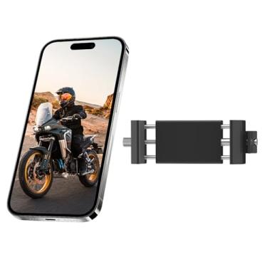 Imagem de Mechrig Suporte de celular para motocicleta, ajustável em 360° e orifício rosqueado de 1/4, trava 1s, clipe de metal para celular para bicicleta, scooter, quadriciclo, suporte de celular para iPhone e