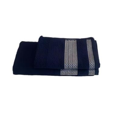 Imagem de Kit Toalha de Banho Gigante e Rosto 2 Pçs Siena Atlântica, Preta