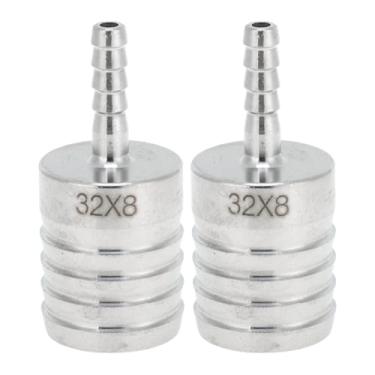 Imagem de Hihaha Acessórios de mangueira de aço inoxidável 304 1,3 x 5/40.6 cm redutor de emenda para ar, água, óleo, gás, combustível, 2 peças, tom prateado