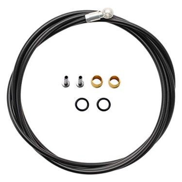 Imagem de Dymoece — Kit de mangueira de freio de disco hidráulico de bicicleta de 2000 mm para sistema Shimano BH90, vermelho/dourado/prata, Prata