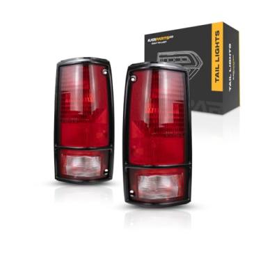 Imagem de Para Chevy S10 Blazer Unidade de montagem de luz traseira 1983-1994 Par lado do motorista e do passageiro | com acabamento preto | GM2800109 + GM2801109