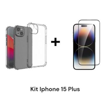 Imagem de Capa Capinha Anti Impacto Transparente + Película De Vidro Para Iphone