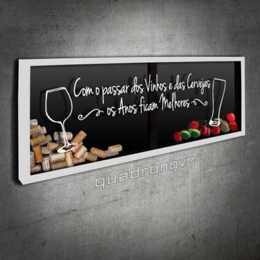 Imagem de Porta Rolhas e Tampinhas Panorâmico - Com o passar dos Vinhos - Quadro