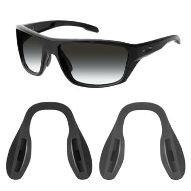 Imagem de Mryok 2 pares de almofadas de nariz de substituição para óculos de sol Oakley Crossrange Split Time OO4129 – Cinza e preto ajuste asiático
