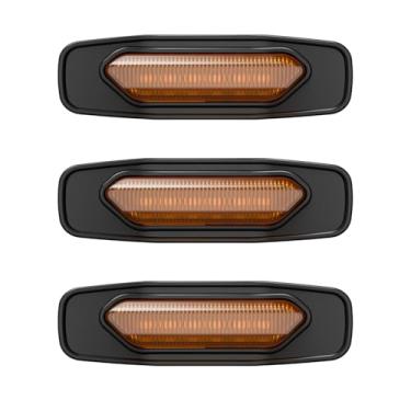 Imagem de xipoqix 3 peças de luzes LED de grade frontal compatíveis com lâmpadas decorativas amarelas Ford Maverick XLT 2022-2024 com fio de fusível para acessórios Ford Maverick 2022 2023 2024
