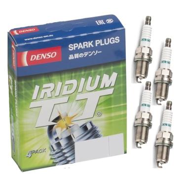 Imagem de DENSO Pacote com 4 velas de ignição Iridium TT - IXEH20TT - Ponta dupla - O poderoso plugue de substituição ultra eficiente de qualidade premium