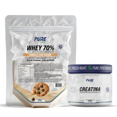 Imagem de Kit Whey Protein 70% Concentrado 900g + Creatina 500g Pure - Pure Athl