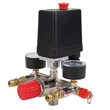 Imagem de Controlador de Pressão, Compressor de Ar Duplo 125psi Interruptor do Compressor de Ar, Regulador do Método de Contatos NC para Válvula de Controle Bomba Com Conjunto