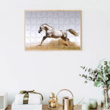 Imagem de 4 Quebra-Cabeças de Cavalos Diversão Inclusiva e Inteligente 60 peças 