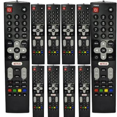 Imagem de Kit com 10 Controles Remotos TV Philco  Lcd/Smart Preto LE-7054 PTV55U
