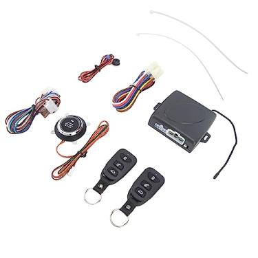 Imagem de Sistemas de alarme antirroubo, trava automática de porta sem chave de alarme de carro com botão de ignição de apertar para ligar para carros de combustível DC12V (#1)